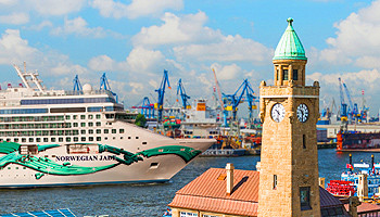 NCL bietet mit der Norwegian Jade erstmals regelmäßige Abfahrten ab Hamburg © Norwegian Cruise Line