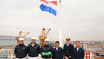 Die MS Koningsdam fährt unter niederländischer Flagge © Fincantieri Shipyard/Holland America Line