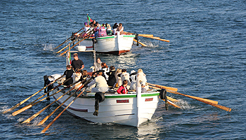 Ruderregatta mit Börtebooten vor Helgoland © Helgoland Tourismus