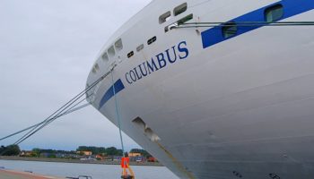 Die MS Columbus am Pier © Melanie Kiel