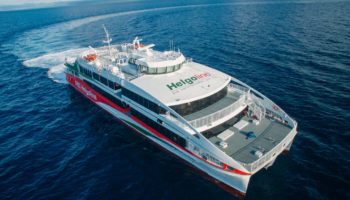 Der Helgoland Neubau der Förde Reederei Seetouristik verabschiedet sich von den Philippinen © AUSTAL