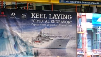 Kiellegung der Crystal Endeavor © Crystal Cruises